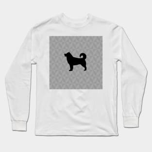 Alaskan Malamute Dog Lover Gift - Scandi Geometric Silhouette Long Sleeve T-Shirt